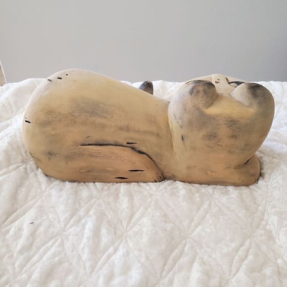 Hand Carve Wood Cat - Picture 4 of 10